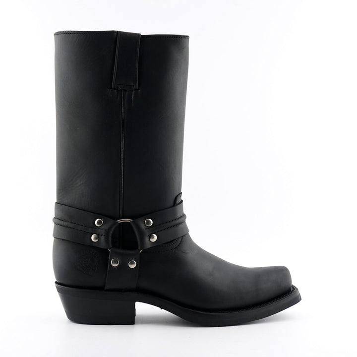 Grinders RENEGADE HI Harness Hi Cowboy Biker Boots Black Brown Leather