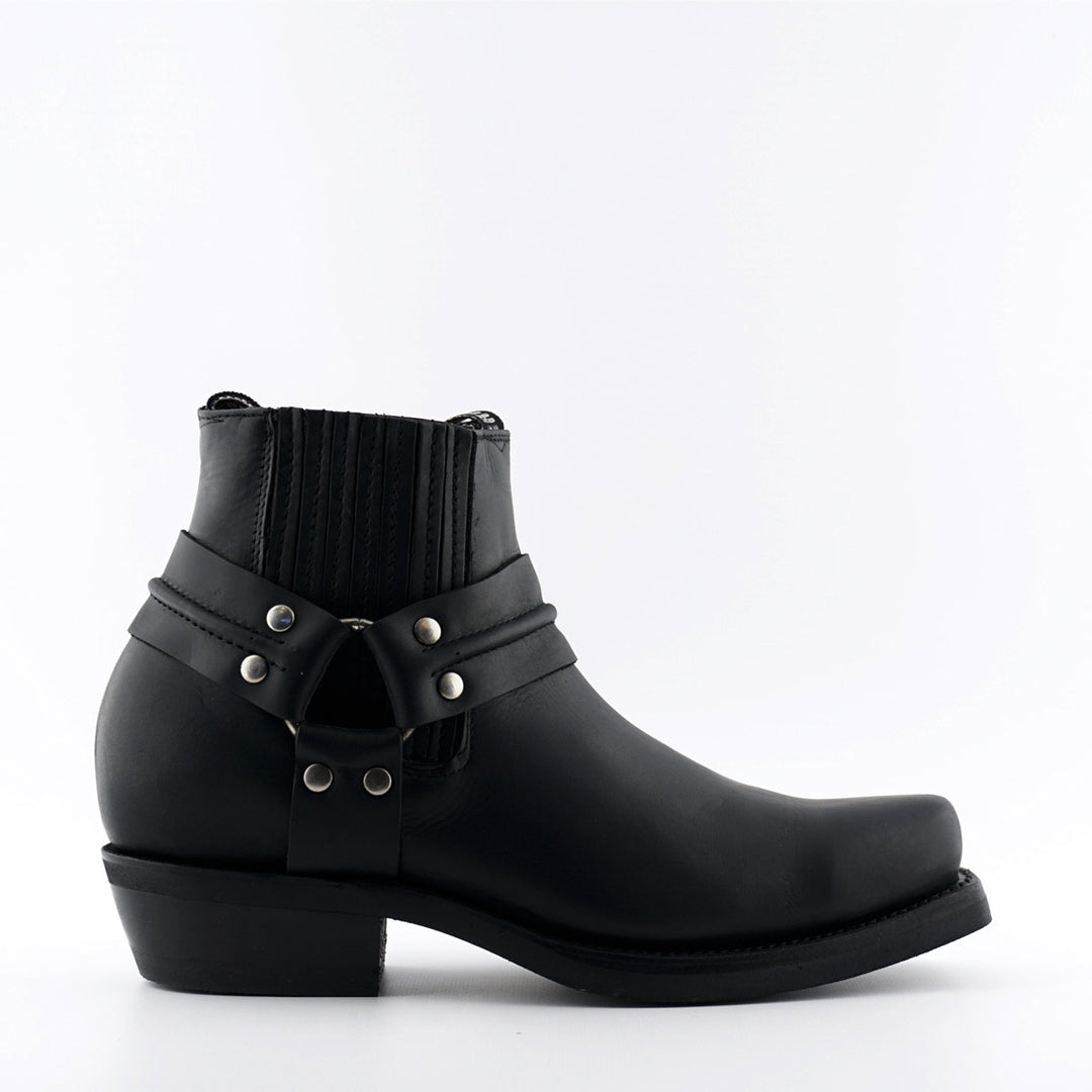 Grinders RENEGADE LO New Rock Square Toe Harness Low Cowboy Biker Boots Black Brown Leather