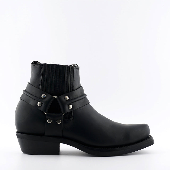 Grinders RENEGADE LO New Rock Square Toe Harness Low Cowboy Biker Boots Black Brown Leather