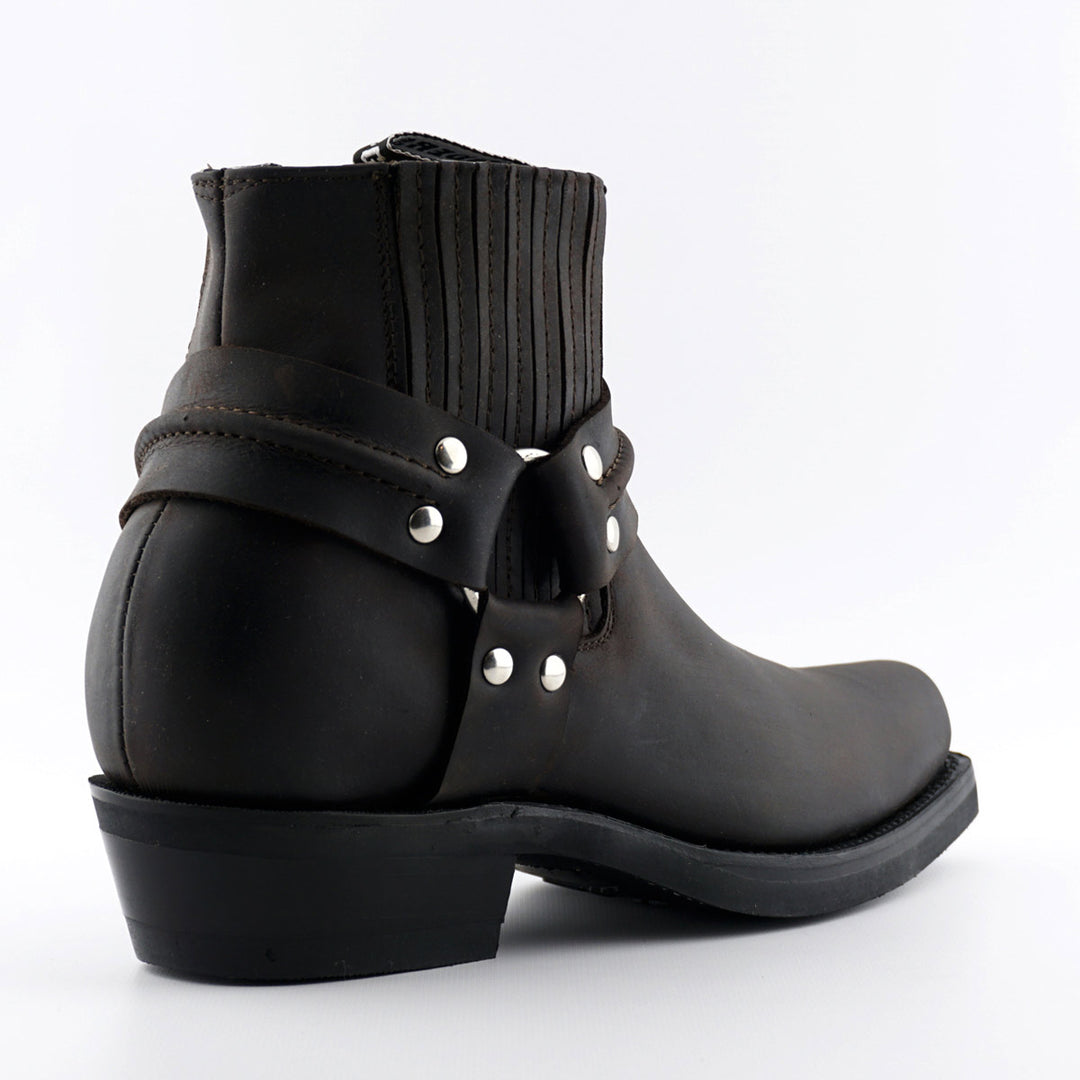 Grinders RENEGADE LO New Rock Square Toe Harness Low Cowboy Biker Boots Black Brown Leather