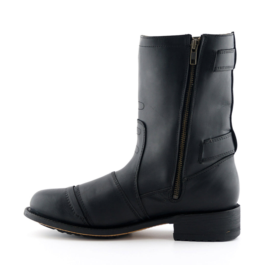 Grinders ROUTE 66 New Rock Biker Engineer Racing Boots Black Brown Leather