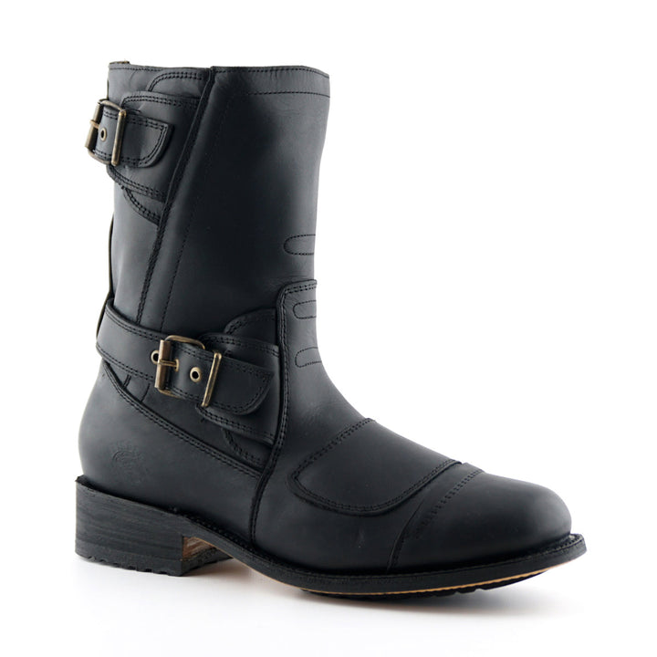 Grinders ROUTE 66 New Rock Biker Engineer Racing Boots Black Brown Leather