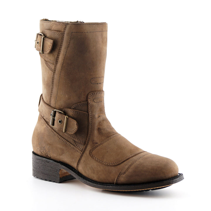 Grinders ROUTE 66 New Rock Biker Engineer Racing Boots Black Brown Leather