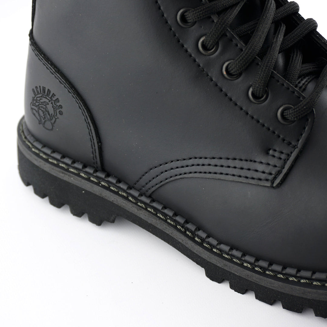 Grinders STAG 10 Eyelet New Steel Toe Cap Boots Rock Black Leather